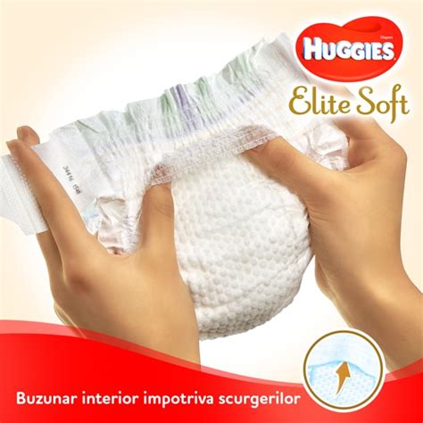 Infografic:Structura scutecelor Huggies Elite Soft cu straturi interior-exterior
