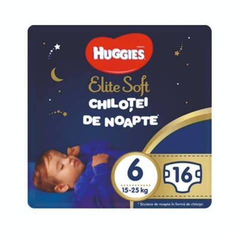 Scutece Chilotel Huggies Elite Soft Overnights - vedere laterală și față