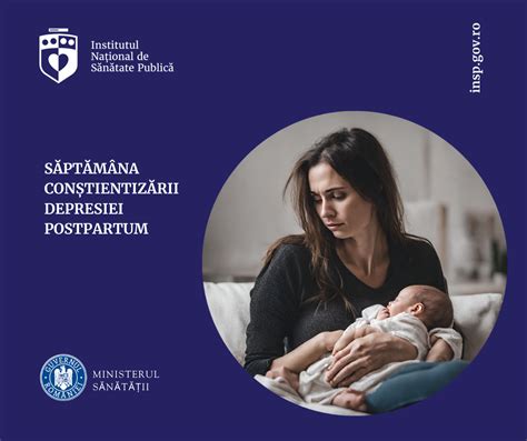 Infografic prezentând simptomele depresiei post-partum