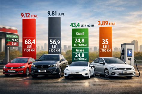 Infografic: Comparație costuri GPL vs. benzină/motorină