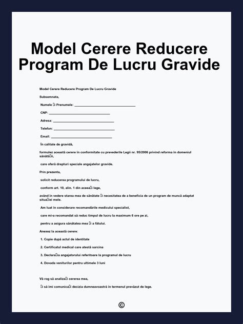 formular cerere reducere program lucru