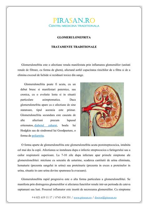 Infographic: Faze ale glomerulonefritei poststreptococice la copii