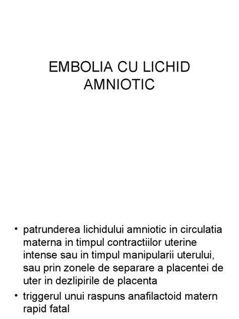 Diagramă factori de risc pentru embolia cu lichid amniotic