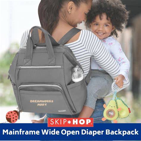 Infografic: Organizare ideala a compartimentelor pentru rucsacul Skip Hop Mainframe Wide Open