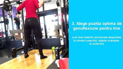 Schema de pozitie corectă pentru genuflexiuni adaptate în sarcină