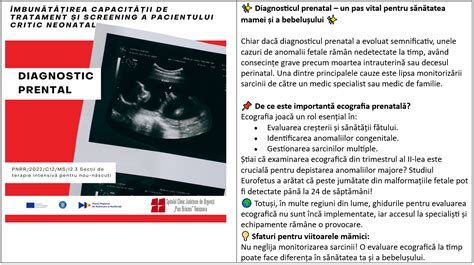 Diagramă a programelor de screening neonatal și prenatal