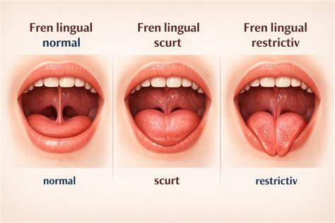 Infografic: Structura fren lingual și efectele anchiloglosiei asupra suptului