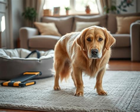 Câine cu probleme de mobilitate