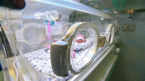 Bebeluș prematur în incubator