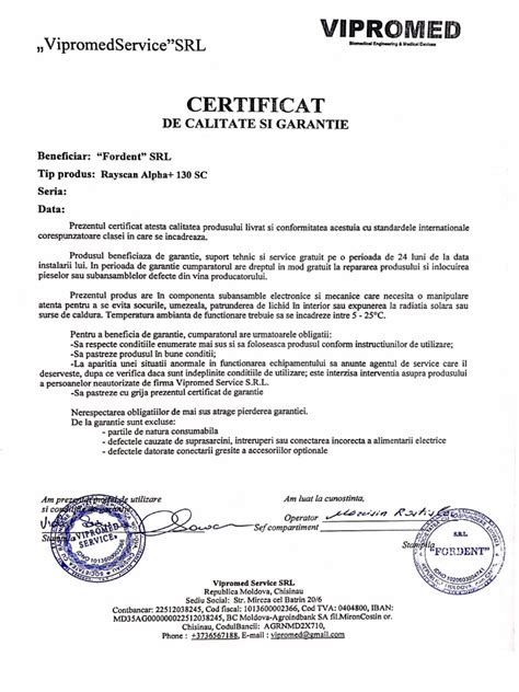 Certificat de calitate Green Sugar