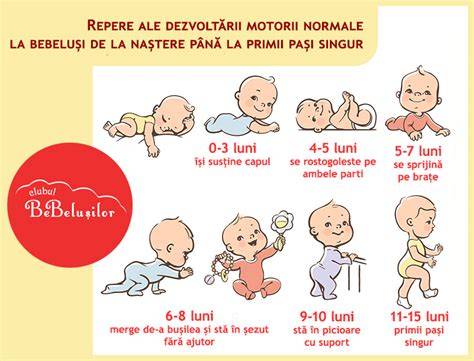 Infografic: Etapele lunare de dezvoltare ale bebelușului în primul an