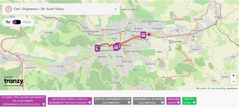 Hartă cu locațiile CASMB și puncte de transport în comun.