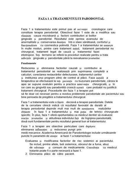 Infografic: etape ale tratamentului parodontal și perioada postoperatorie