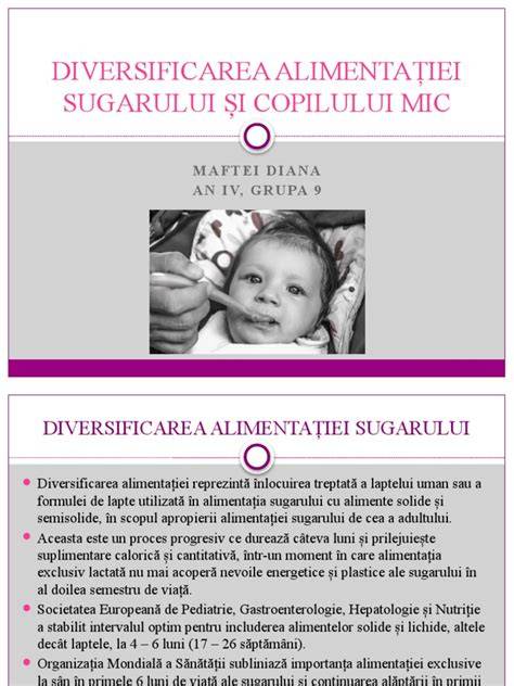 Diagramă: schema diversificării alimentației sugarului