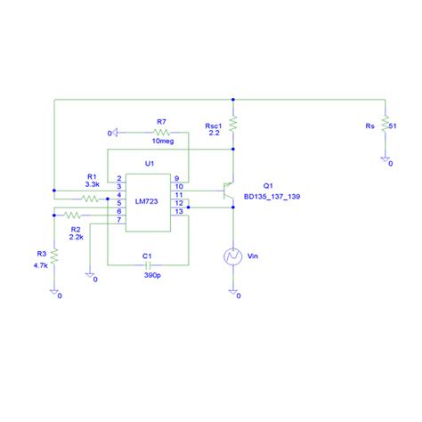 Schema unui stabilizator de tensiune liniar