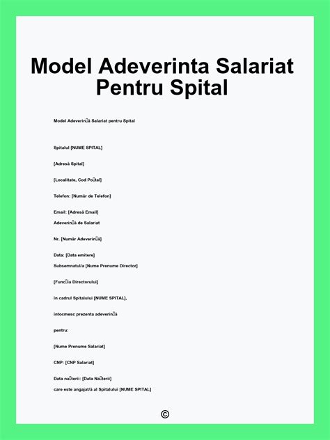 Documente necesare pentru spital