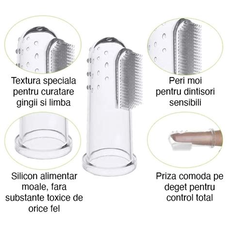 Periuță de dinți pentru bebeluși tip degetar