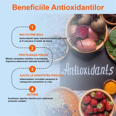 Imagine infographic despre beneficii caspuni pentru copii: antioxidanti, vitamina C, fibre, mangan