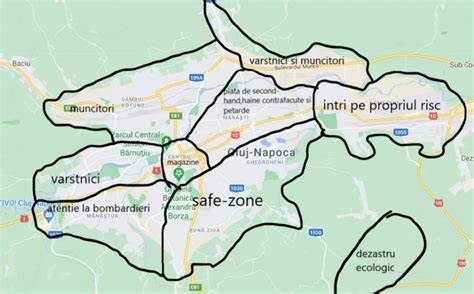 Hartă a cartierelor din Cluj-Napoca cu locuri pentru pediatrie