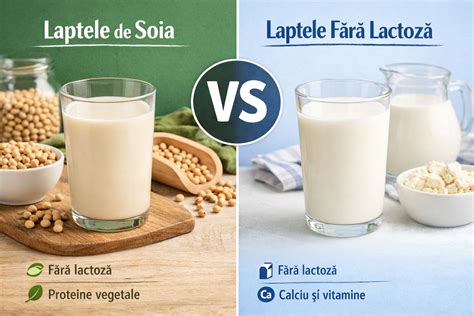 Grafic comparativ: Alergie la lapte vs. Intoleranță la lactoză