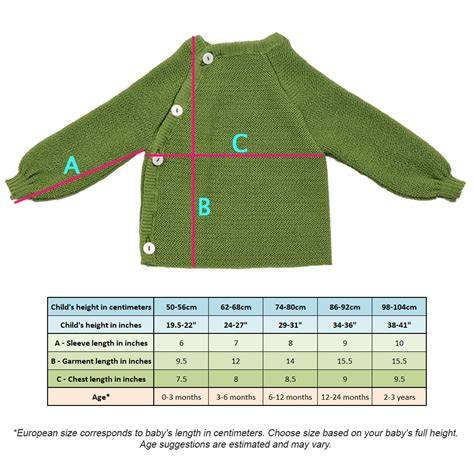 Schema de măsurare pentru cardigan bebe