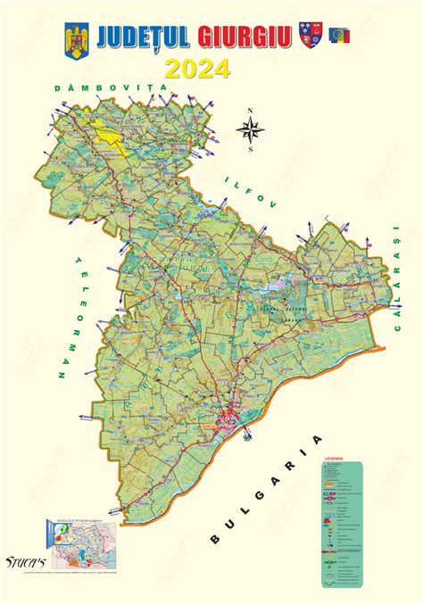 hartă județul Giurgiu