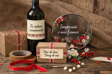 Decor tradițional cu brad, lumini și cadouri