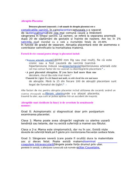 Diagrame despre factorii de risc pentru abruptio placentae