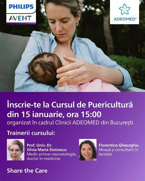 Infografic: Cronologia cursului de puericultură și obiectivele principale