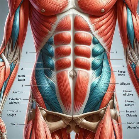 schemă anatomică: mușchii lombari și abdominali