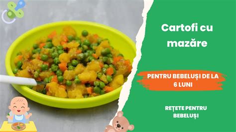 Fotografie cu preparatul final de cartofi cu mazare pentru bebelusi