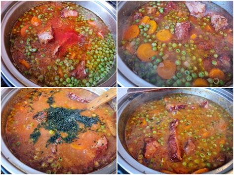 Colaj de imagini cu diverse preparate cu mazăre pentru bebeluși