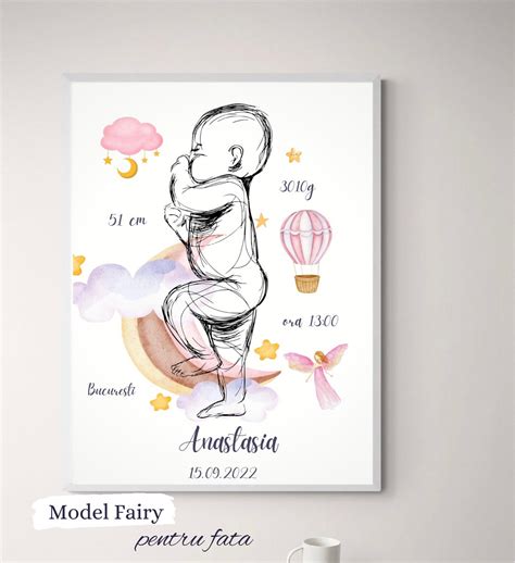 Tablou personalizat cu data nașterii