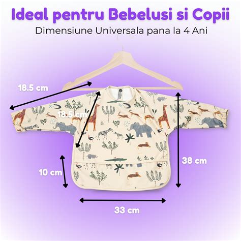 Baveta impermeabila cu maneci pentru bebelusi