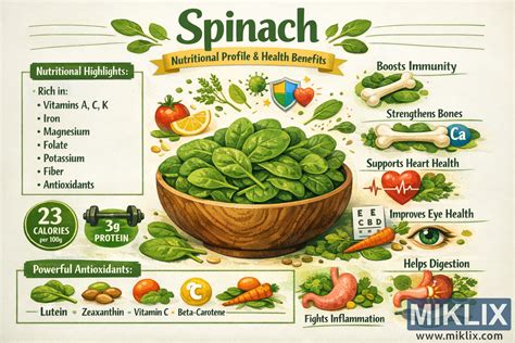 Infografic despre beneficii nutritionale ale spanacului pentru bebeluși