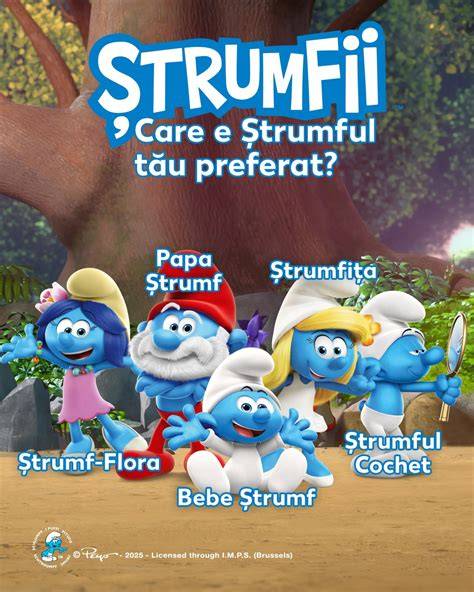 Figură a figurinei Strumfi - detaliu trăsături faciale și expresie