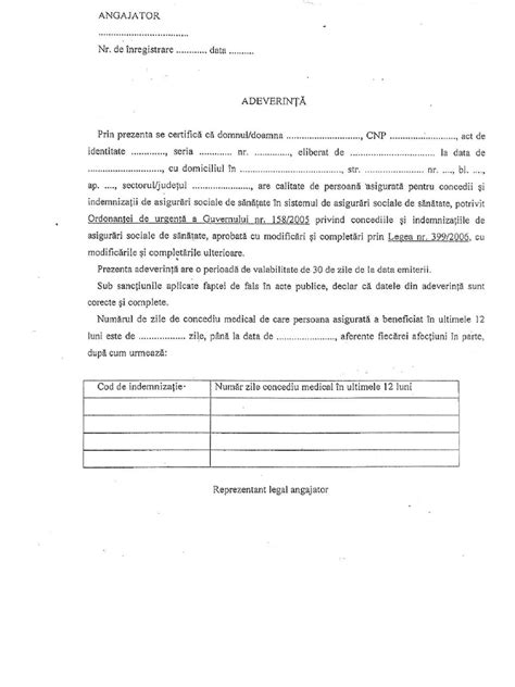 Document medical ce atestă sarcina