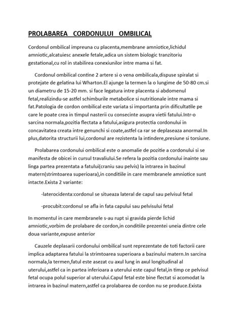 Infografic: mecanismele prolapsului cordonului ombilical și pașii de intervenție