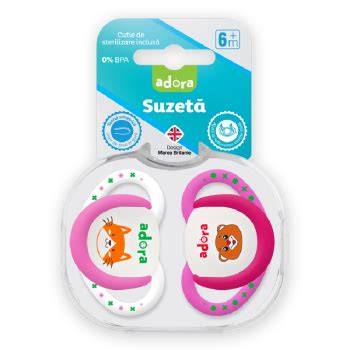 Suzeta Adora cu design pentru fata si orificii mari pentru aerisire