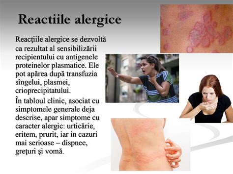 Infografic despre tipurile de reacții alergice