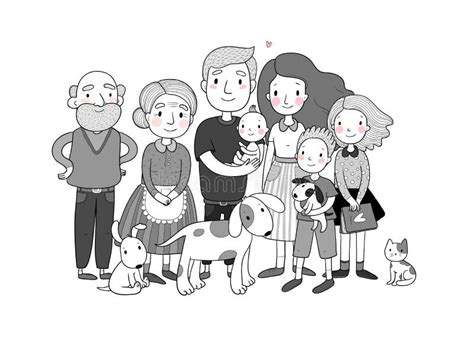 Ilustrație cu o familie fericită adoptând un copil