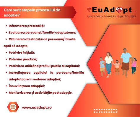 Infografic cu pașii procesului de adopție