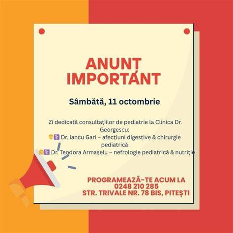 Infografic: Programarea consultațiilor pediatrice la Clinica Cluj