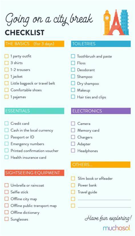 Infografic: Checklist planificare city break cu bebelus