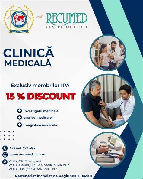 Infografic: rețea multidisciplinaryă a Clinicii Recumed