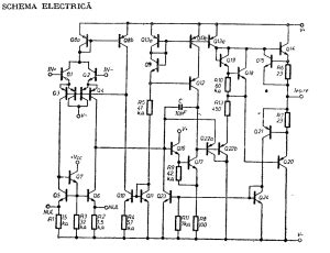Circuit echivalent simplificat al amplificatorului operațional 741
