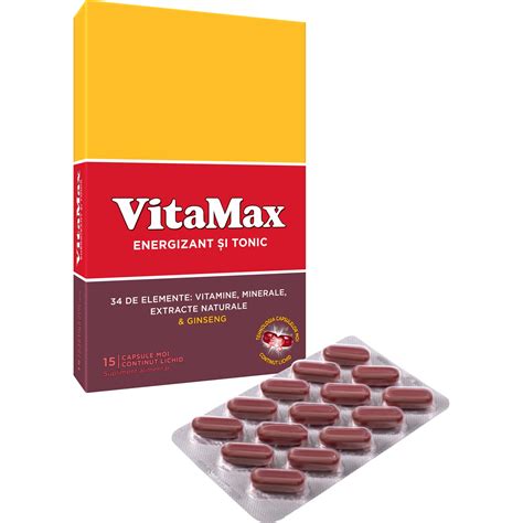 Diagrama compoziției Vitamax cu vitamine și minerale