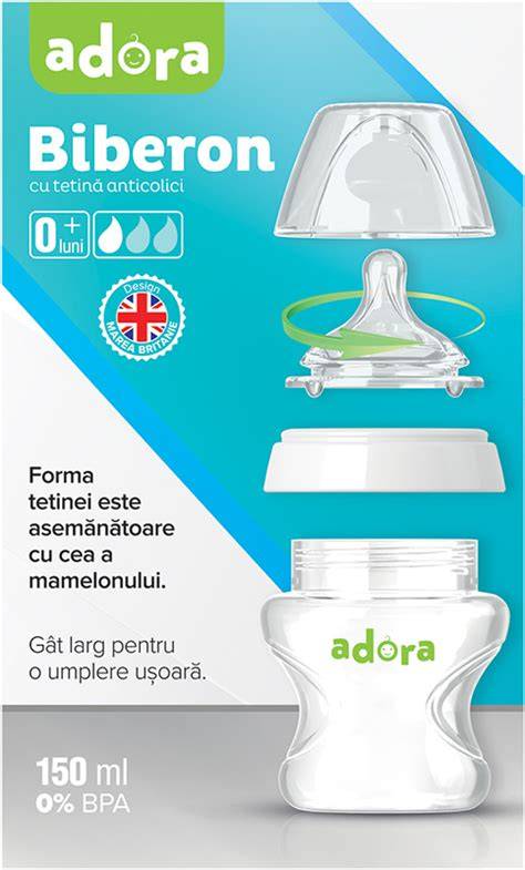 Infografic: Comparație dintre biberon anticolici și biberon obișnuit cu elemente cheie