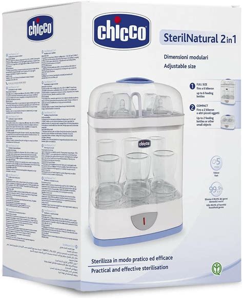 Infografic: cum functioneaza sterelizatorul Chicco SterilNatural 2in1 si fluxul de apa in procesul de sterilizare