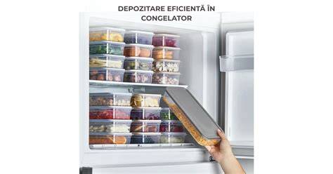 Diagramă despre etichete, etanșeitate și organizare spațiu frigider-congelator